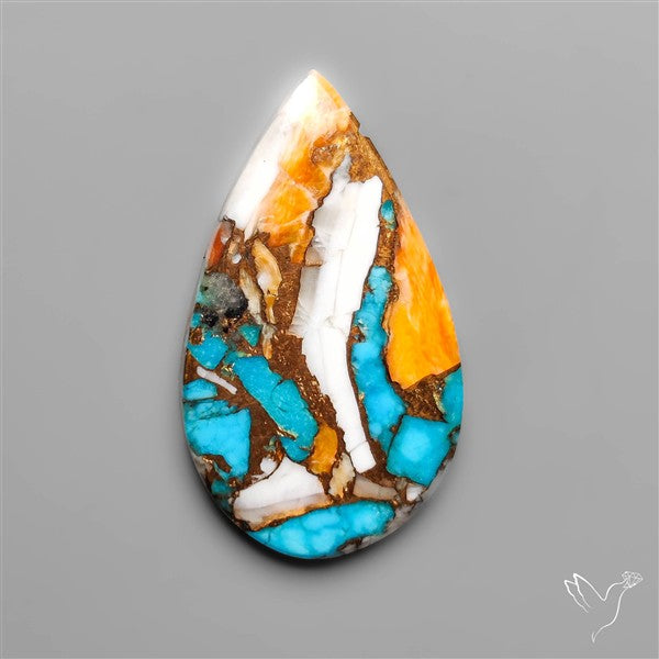 Spiny Oyster Mohave Turquoise Cabochon