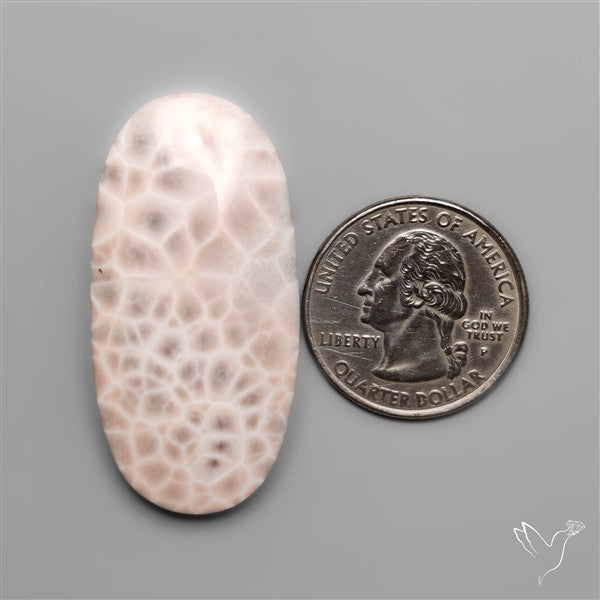 Indonesian Pink Natrolite Cabochon (selected spiderweb)