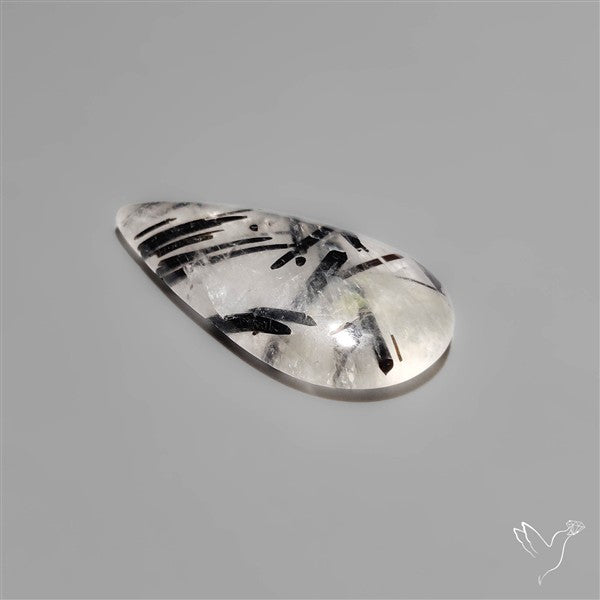 Black Tourmalinated Quartz Cabochon