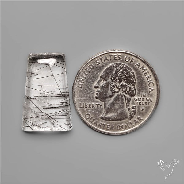 Black Tourmalinated Quartz Cabochon