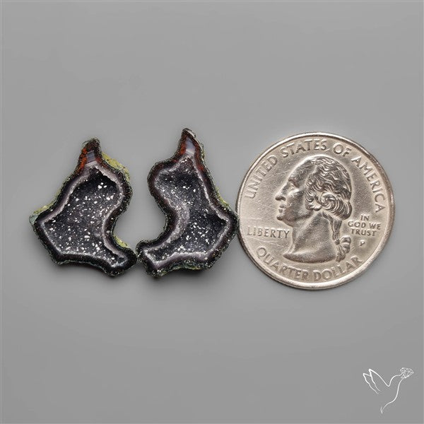 Tabasco Baby Geode Druzy Pair