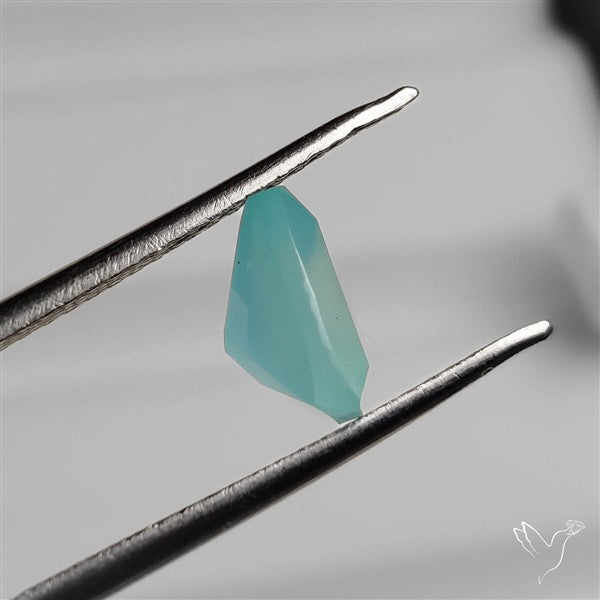 Faceted Gemmy Aqua Chalcedony