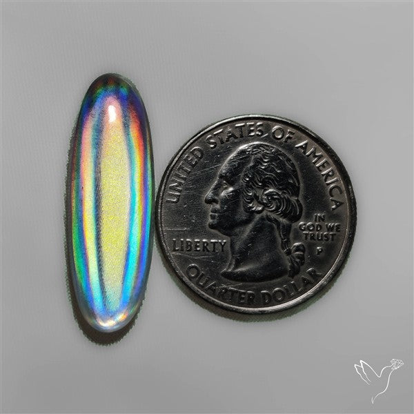 Long Rainbow Disco Quartz (Upclcled CD & Quartz Doublet)