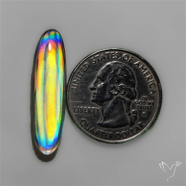 Long Rainbow Disco Quartz (Upclcled CD & Quartz Doublet)