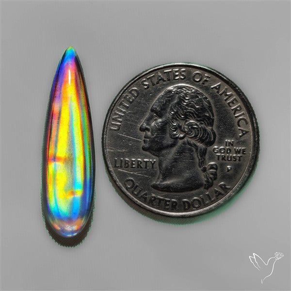 Long Rainbow Disco Quartz (Upclcled CD & Quartz Doublet)