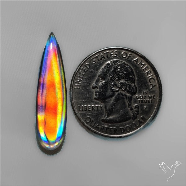 Long Rainbow Disco Quartz (Upclcled CD & Quartz Doublet)