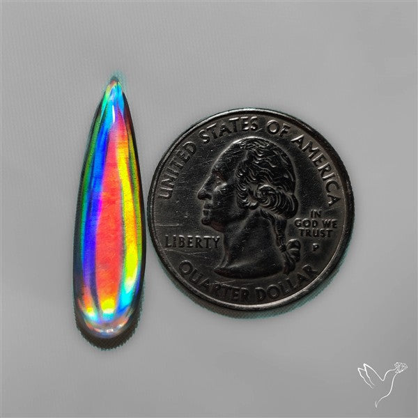 Long Rainbow Disco Quartz (Upclcled CD & Quartz Doublet)