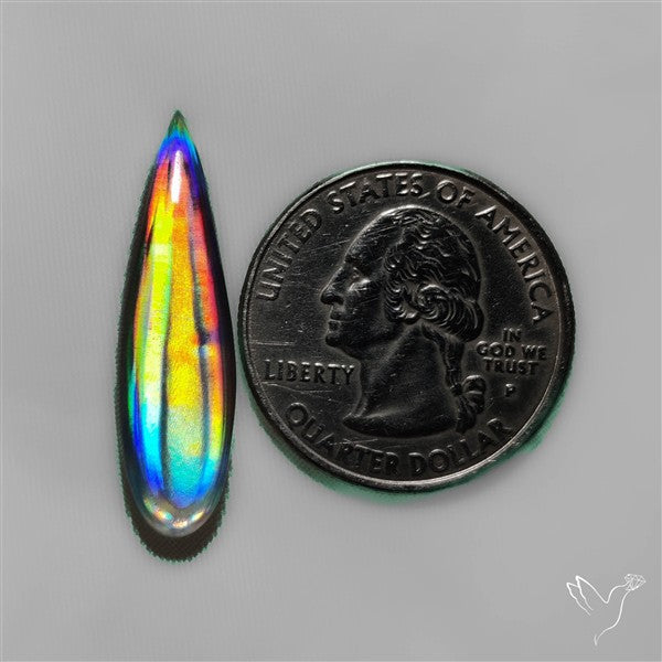 Long Rainbow Disco Quartz (Upclcled CD & Quartz Doublet)