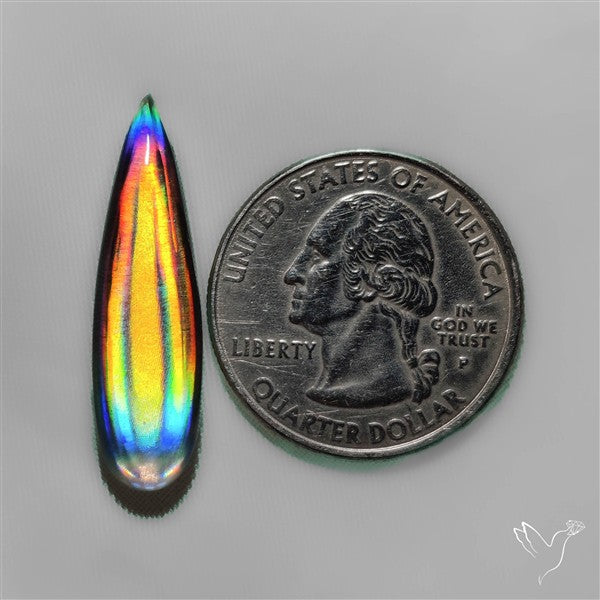 Long Rainbow Disco Quartz (Upclcled CD & Quartz Doublet)