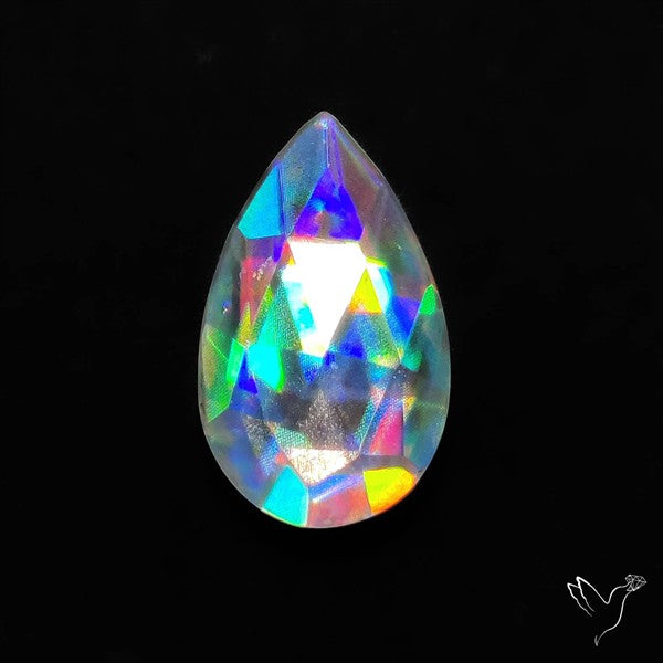 Rose Cut Rainbow Disco Quartz (Upclcled CD & Quartz Doublet)