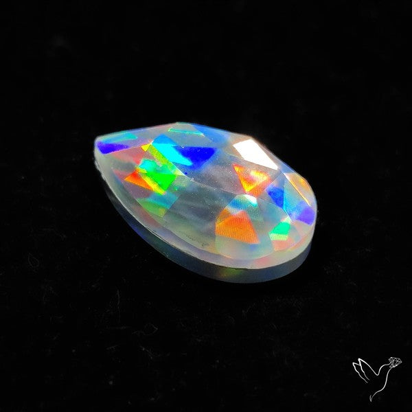 Rose Cut Rainbow Disco Quartz (Upclcled CD & Quartz Doublet)
