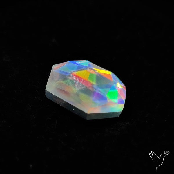 Rose Cut Rainbow Disco Quartz (Upclcled CD & Quartz Doublet)
