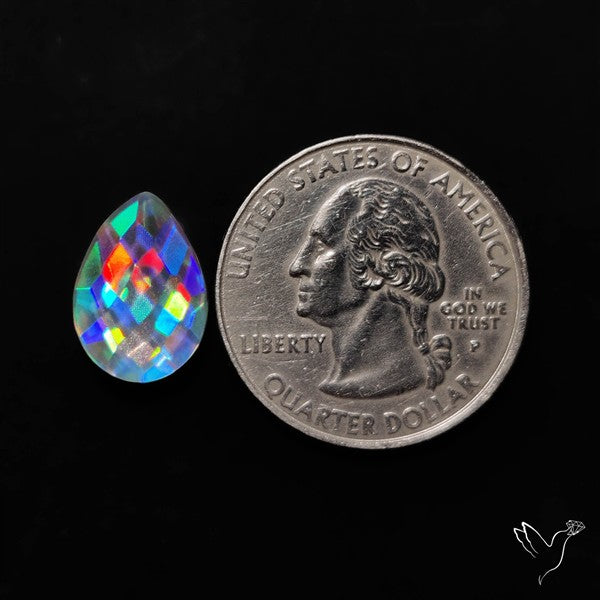 Rose Cut Rainbow Disco Quartz (Upclcled CD & Quartz Doublet)