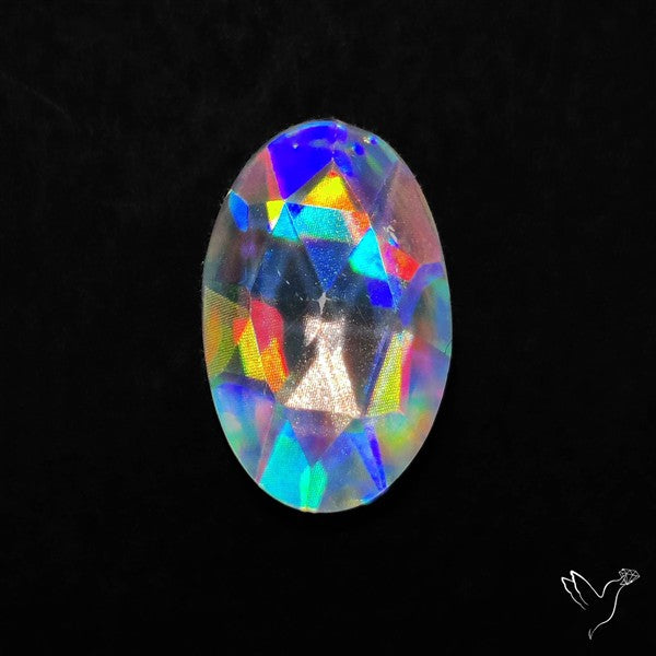 Rose Cut Rainbow Disco Quartz (Upclcled CD & Quartz Doublet)