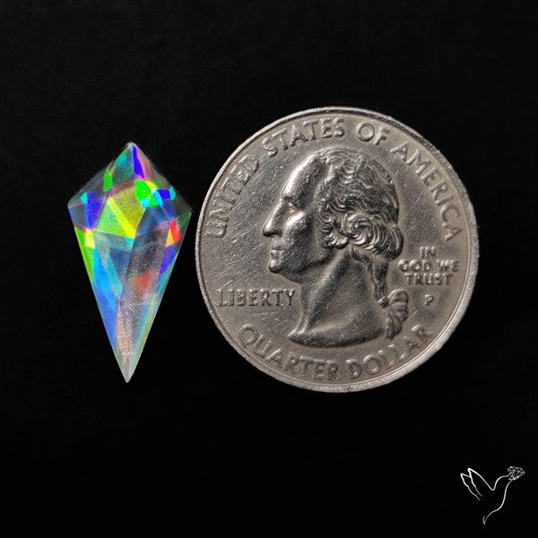 Rose Cut Rainbow Disco Quartz (Upclcled CD & Quartz Doublet)