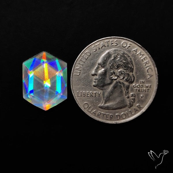 Rose Cut Rainbow Disco Quartz (Upclcled CD & Quartz Doublet)