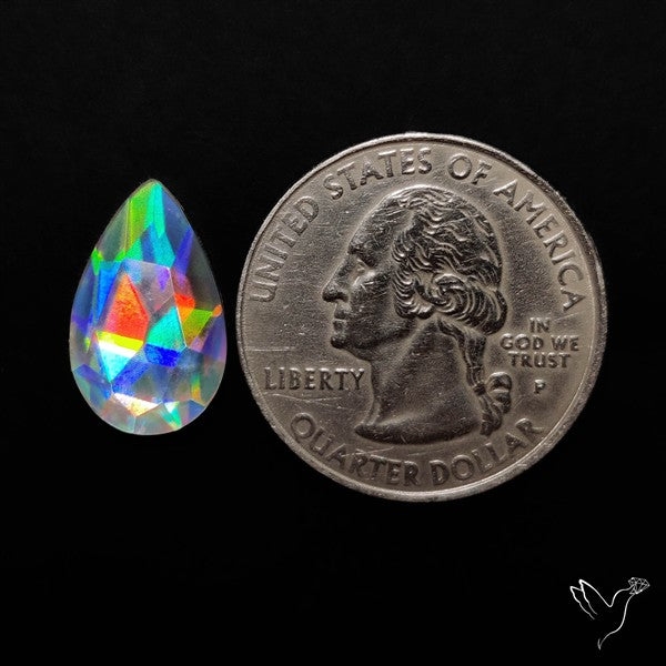 Rose Cut Rainbow Disco Quartz (Upclcled CD & Quartz Doublet)