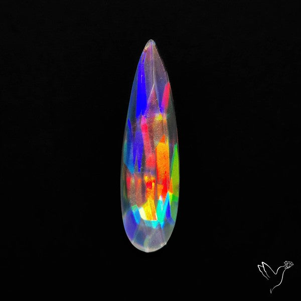 Rose Cut Rainbow Disco Quartz (Upclcled CD & Quartz Doublet)