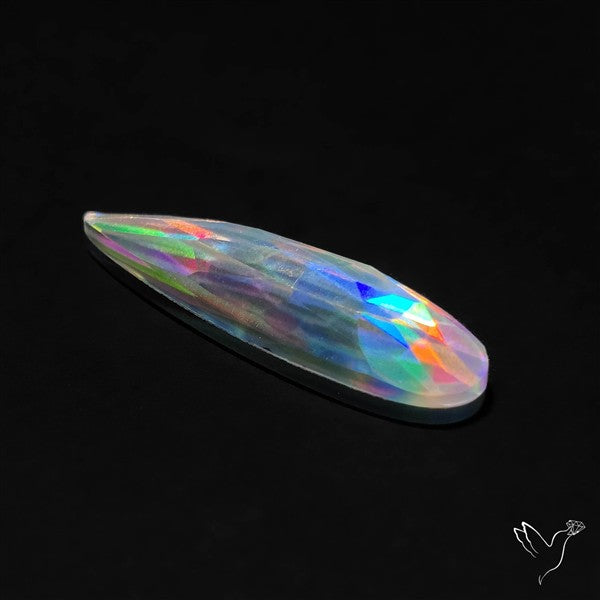 Rose Cut Rainbow Disco Quartz (Upclcled CD & Quartz Doublet)