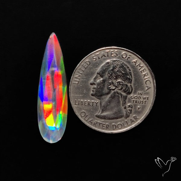 Rose Cut Rainbow Disco Quartz (Upclcled CD & Quartz Doublet)