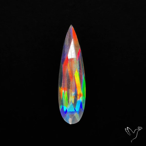 Rose Cut Rainbow Disco Quartz (Upclcled CD & Quartz Doublet)