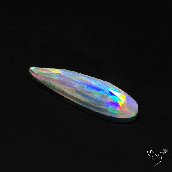 Rose Cut Rainbow Disco Quartz (Upclcled CD & Quartz Doublet)
