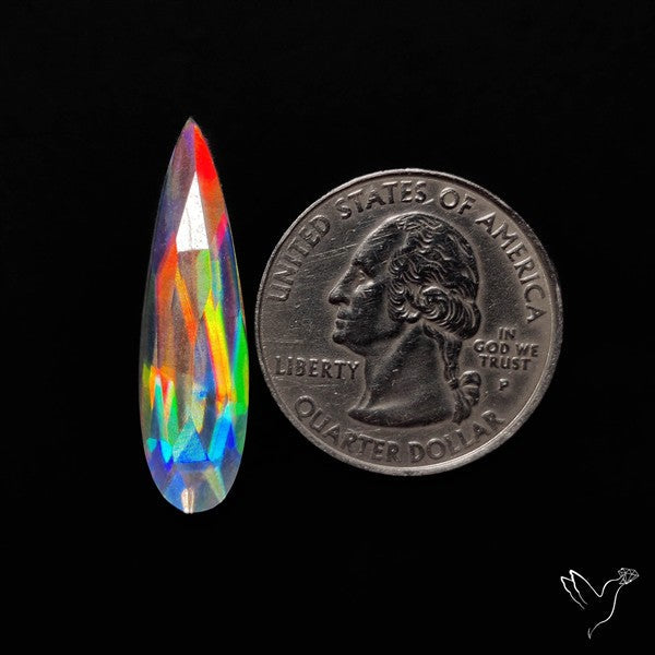 Rose Cut Rainbow Disco Quartz (Upclcled CD & Quartz Doublet)