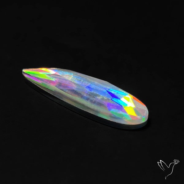 Rose Cut Rainbow Disco Quartz (Upclcled CD & Quartz Doublet)