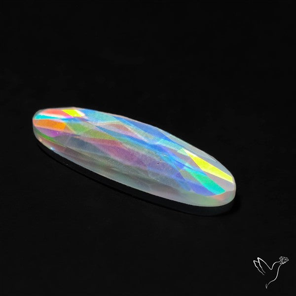 Rose Cut Rainbow Disco Quartz (Upclcled CD & Quartz Doublet)