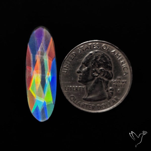 Rose Cut Rainbow Disco Quartz (Upclcled CD & Quartz Doublet)