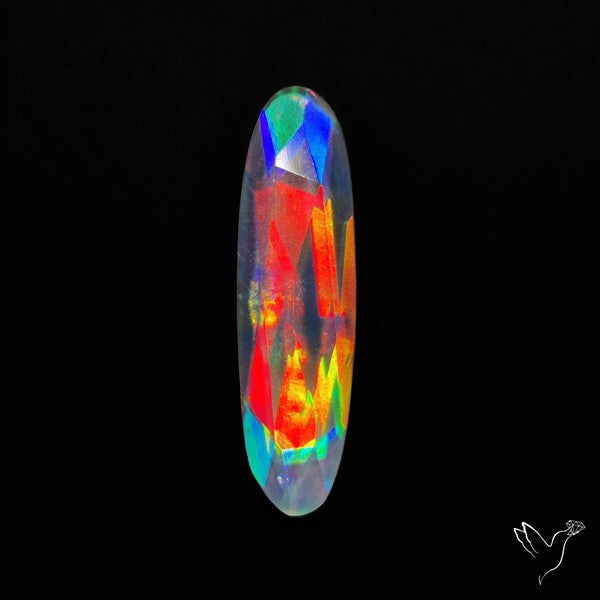 Rose Cut Rainbow Disco Quartz (Upclcled CD & Quartz Doublet)