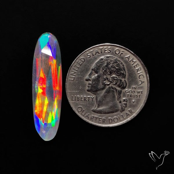 Rose Cut Rainbow Disco Quartz (Upclcled CD & Quartz Doublet)