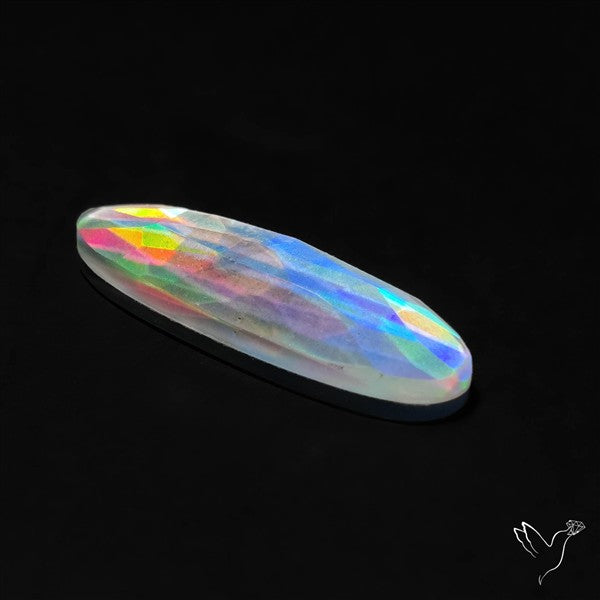 Rose Cut Rainbow Disco Quartz (Upclcled CD & Quartz Doublet)