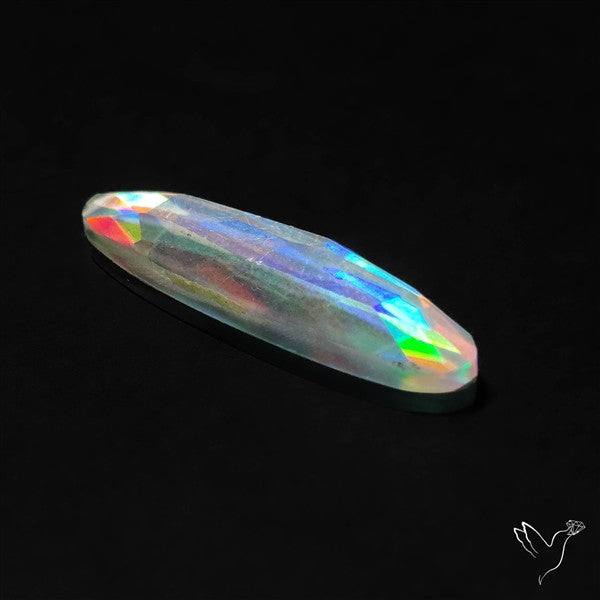 Rose Cut Rainbow Disco Quartz (Upclcled CD & Quartz Doublet)