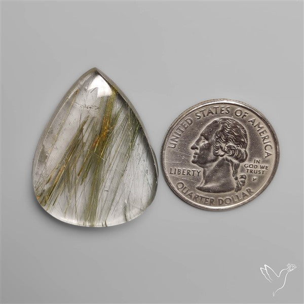 Green Rutilated Quartz Cabochon