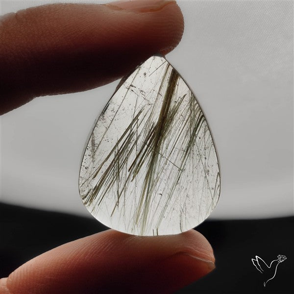 Green Rutilated Quartz Cabochon
