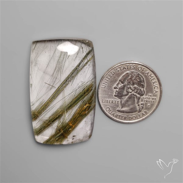 Green Rutilated Quartz Cabochon