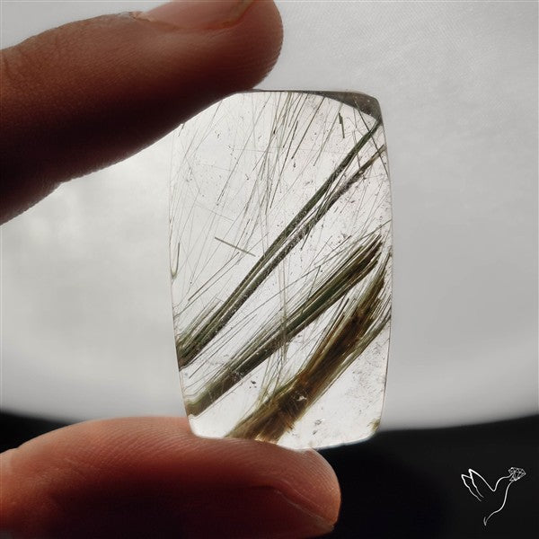 Green Rutilated Quartz Cabochon