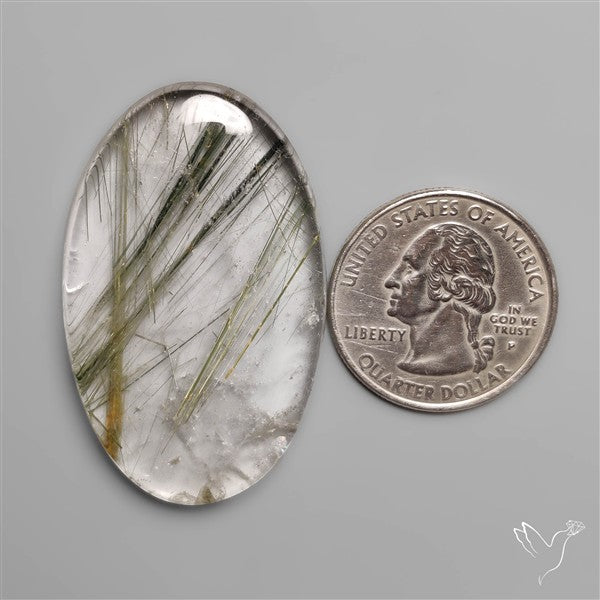 Green Rutilated Quartz Cabochon