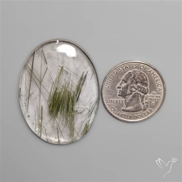 Green Rutilated Quartz Cabochon