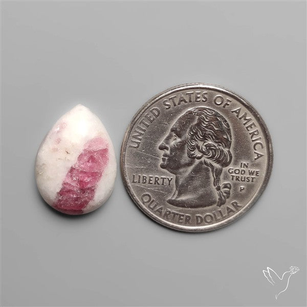Rubellite Tourmaline in Quartz Cabochon