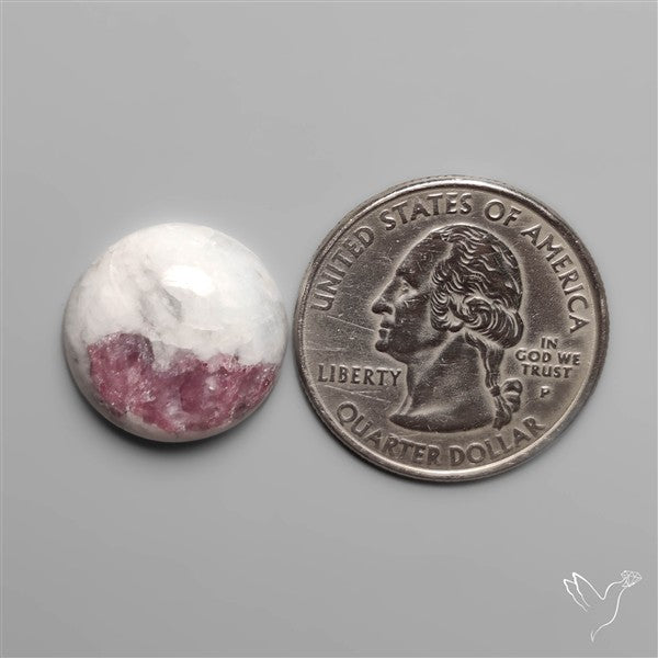 Rubellite Tourmaline in Quartz Cabochon