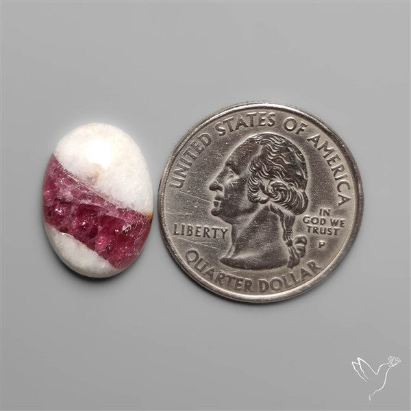 Rubellite Tourmaline in Quartz Cabochon