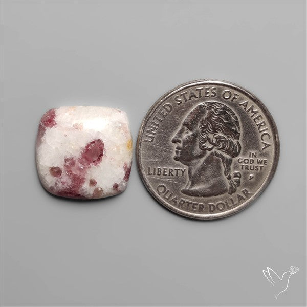 Rubellite Tourmaline in Quartz Cabochon