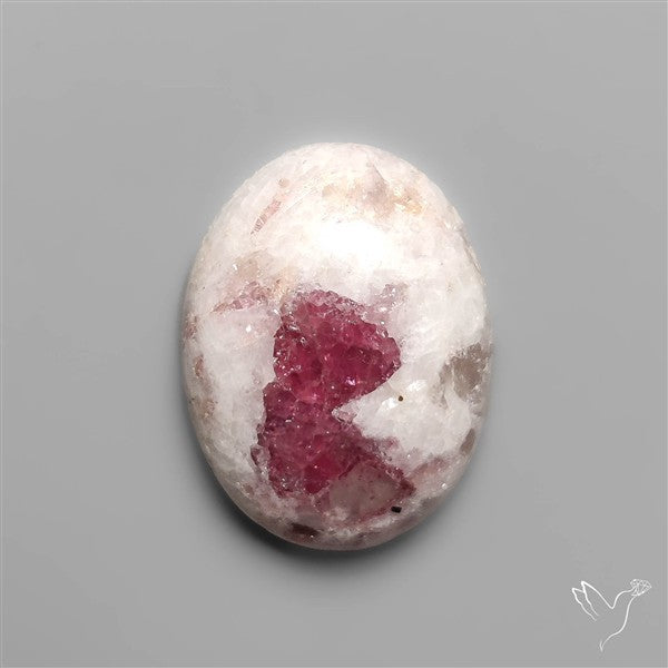Rubellite Tourmaline in Quartz Cabochon