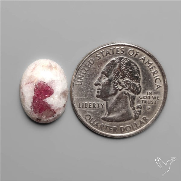 Rubellite Tourmaline in Quartz Cabochon