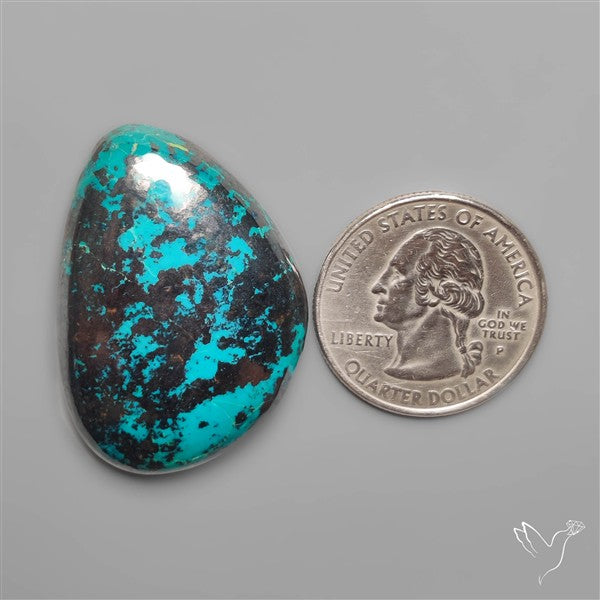 Shattuckite with Hematite Cabochon