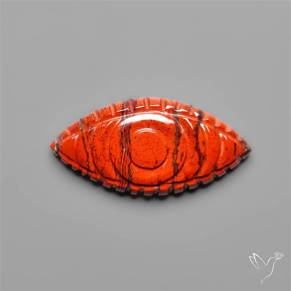 Snake Skin Jasper Evil Eye Carving