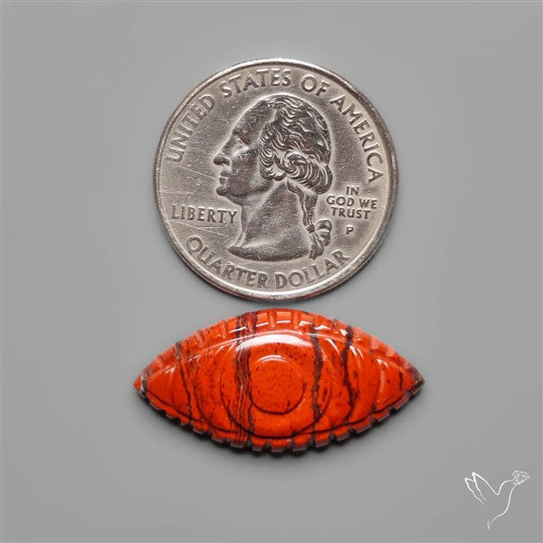 Snake Skin Jasper Evil Eye Carving