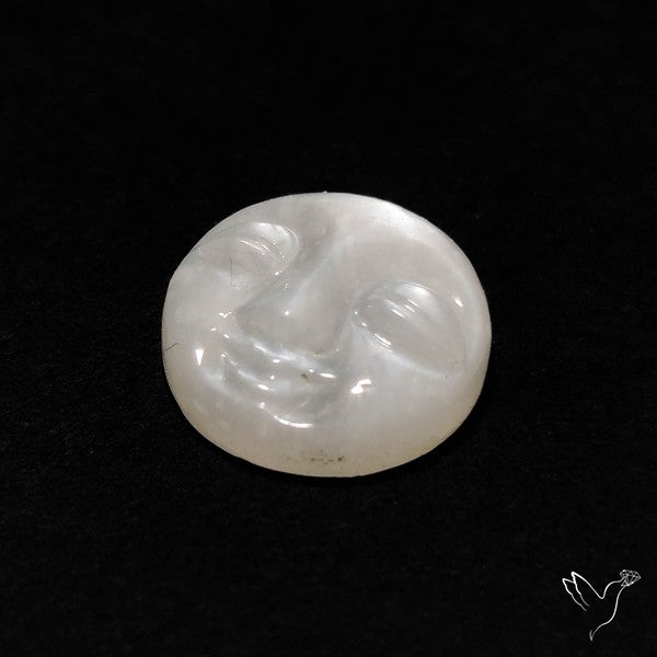 Grey Moonstone Moonface Carving